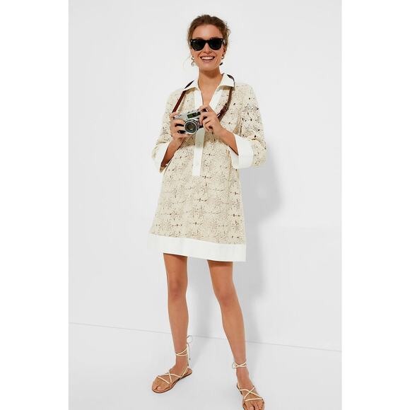 TUCKERNUCK Tan Crochet Collier Dress Size M NWT Retail $198 Tuckernuck - Picture 4 of 8